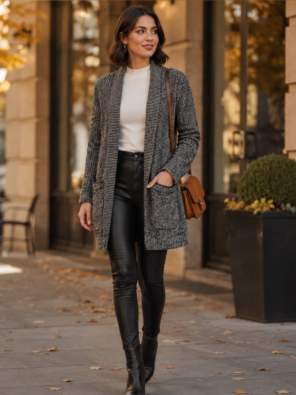 Romeo & Juliet Couture Monochrome Knit Cardigan